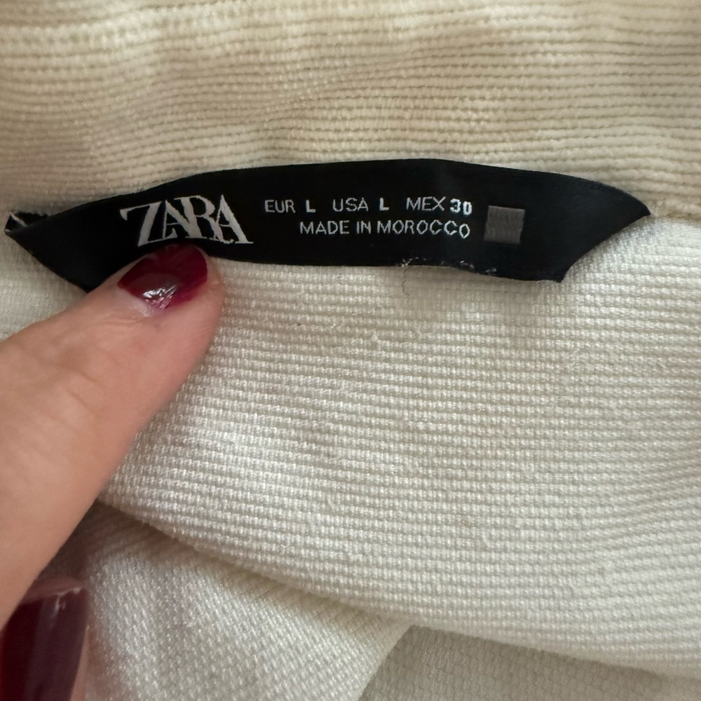 Zara Off-White light corduroy Oversized Top - Picture 6 of 7